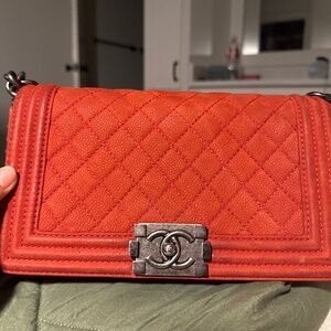 Chanel Boy Medium Red Caviar